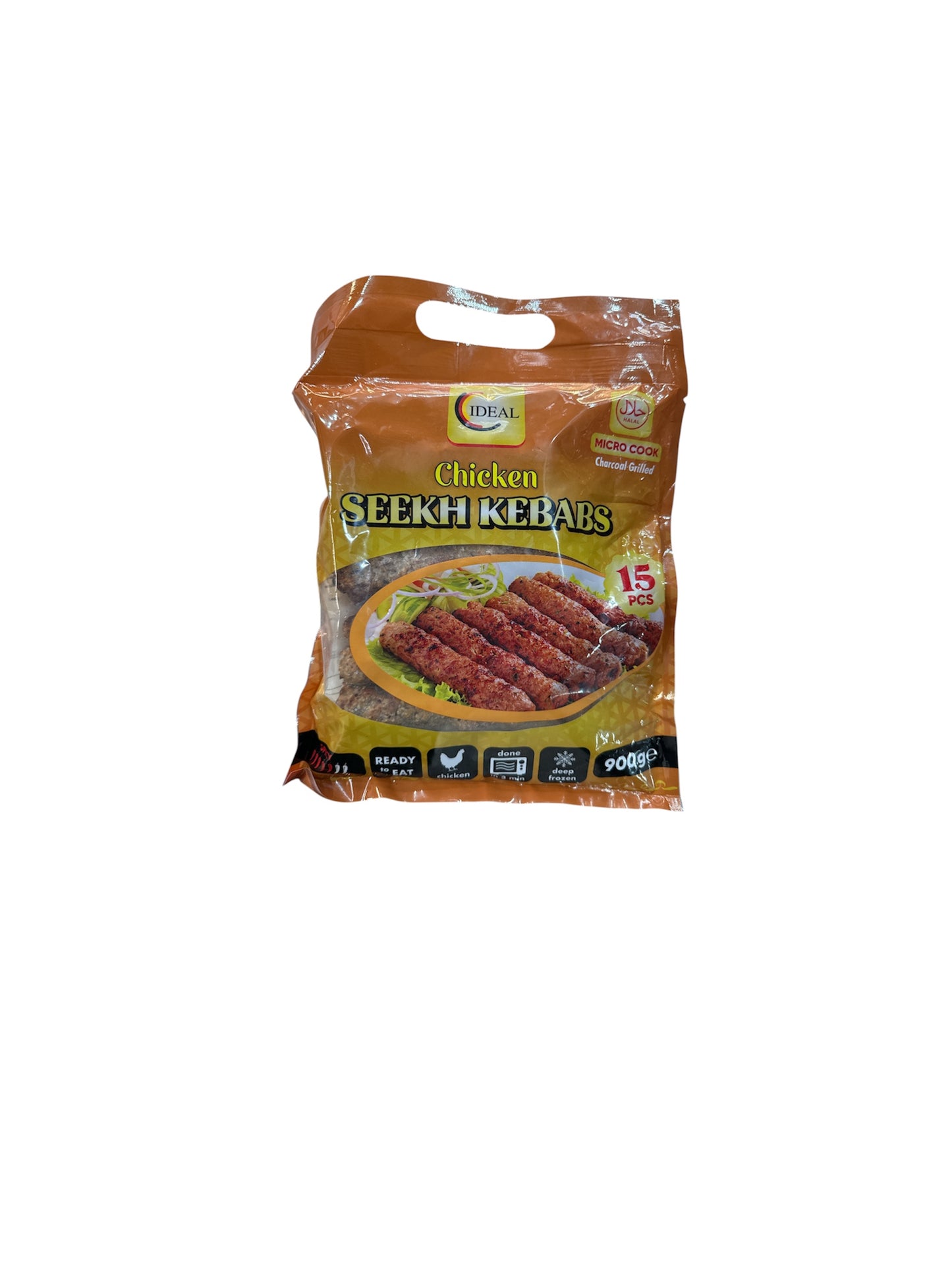 Ideal Frozen sheekh kebab chicken 15pc 900g Frozen Halal