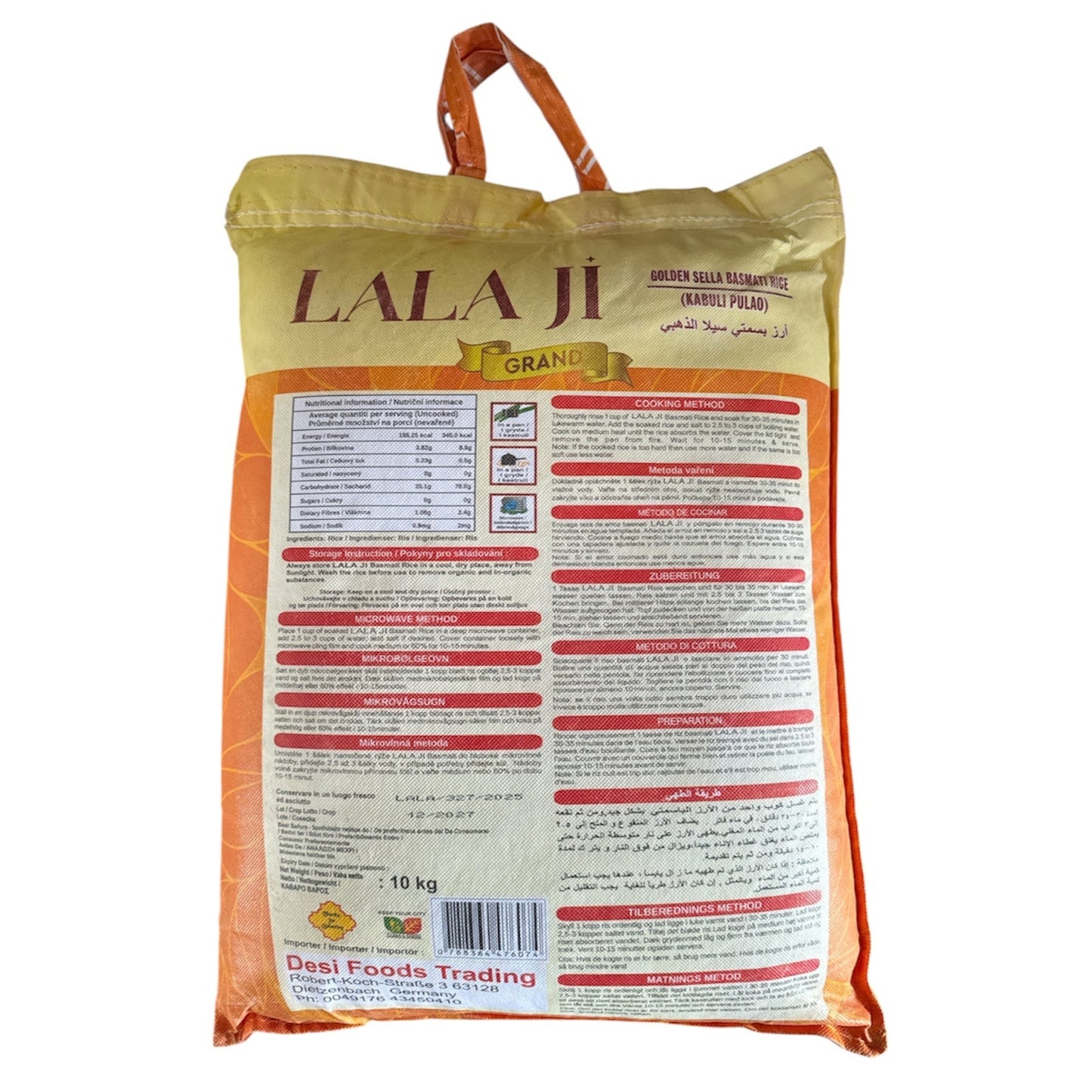 Lala Ji Grand Golden Sella Basmati ( kabuli Pulao) Rice 10 kg