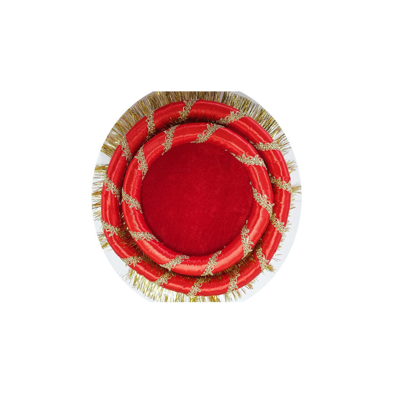 Shadi Mehndi Teller Thaal Rot Set 2 Stück