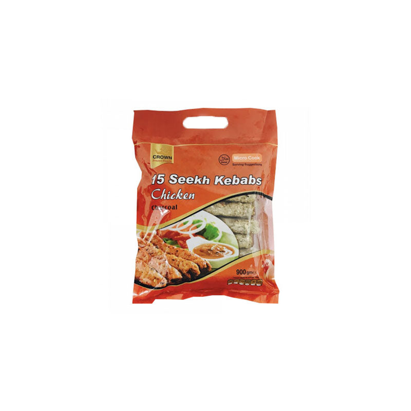 Crown Sheekh Kebabs Chicken Charcoal 900 g (15 Stück gefroren)