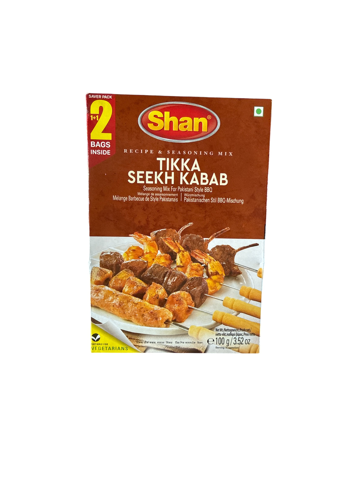 Shan Tikka Seekh Kebab Mix 100g (2 Bags Inside)