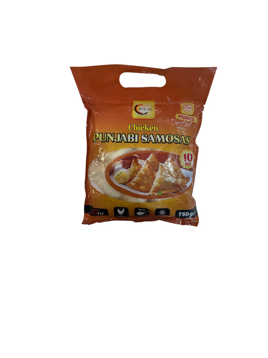 Ideal Samosa Chicken Punjabi 10pc 750g Frozen Halal