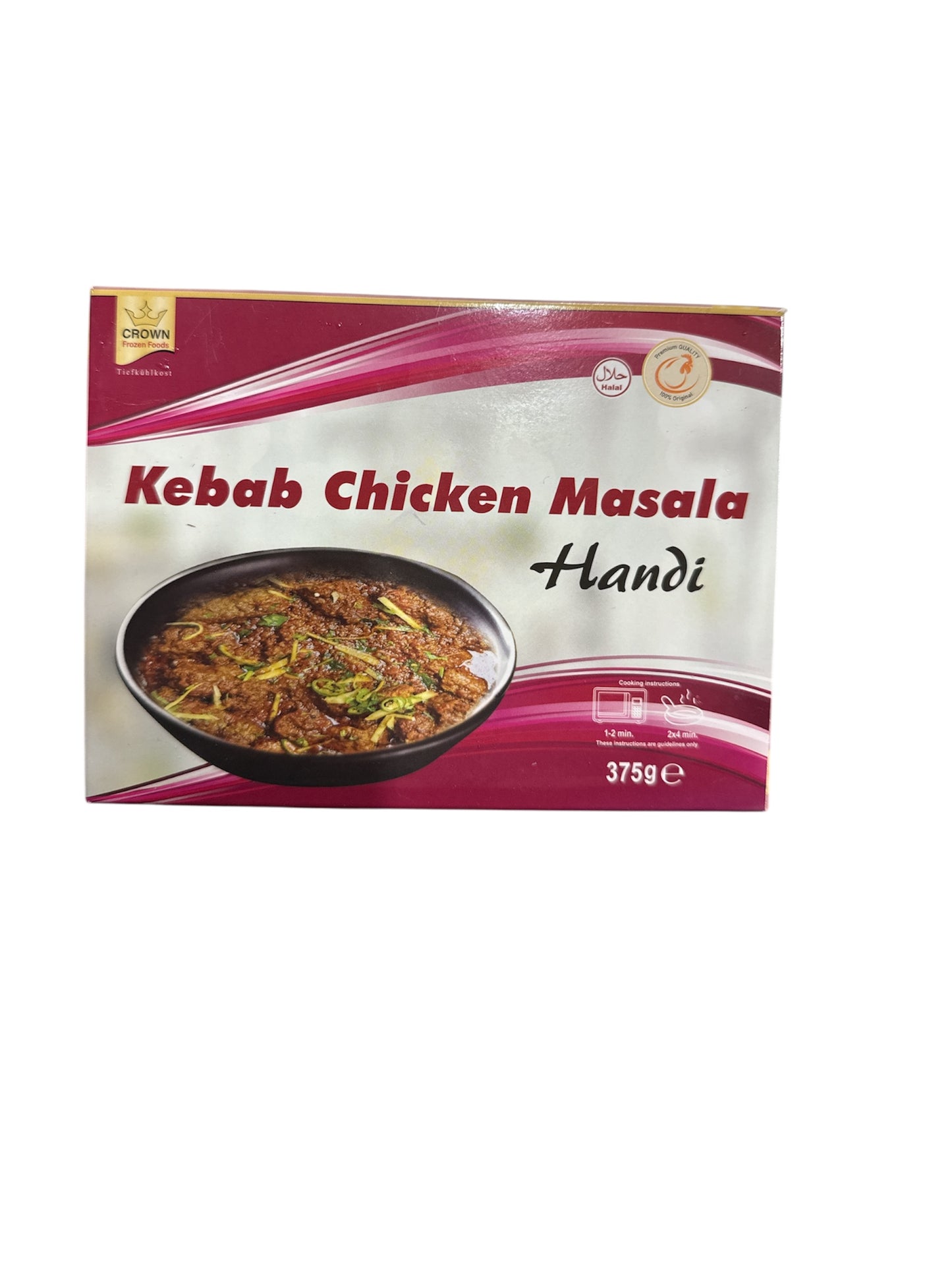 Crown Kebab Masala Chicken Handi Frozen Halal 375g