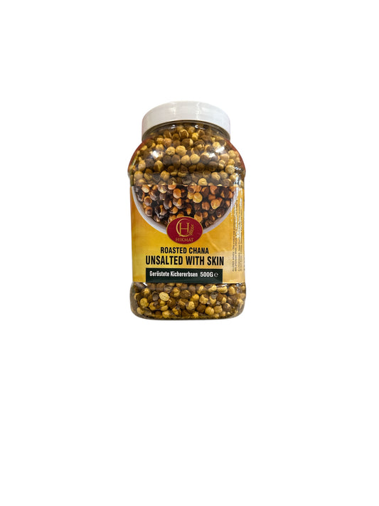 Hikmat Roasted Chana unsalted jar 500g