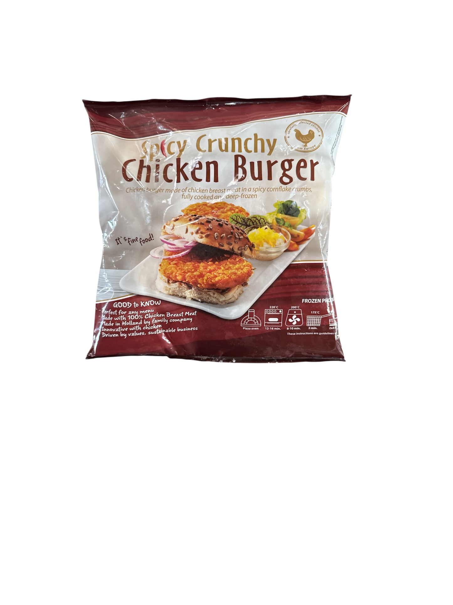Spicy Crunchy Chicken Burger Frozen Halal  1kg