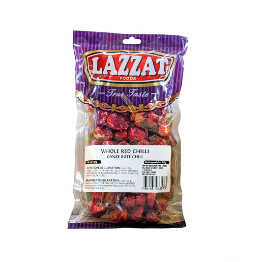 Lazzat getrocknete rote Chilis ganz, 70 g