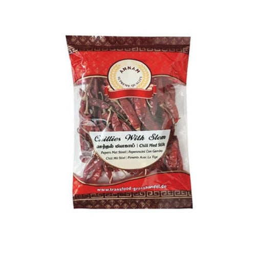Annam getrocknete ganze Chilischoten 100g \Stiel\