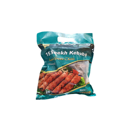 Crown Sheekh Kebabs Lamm, grünes Chili, Holzkohle, 900 g (15 Stück gefroren)