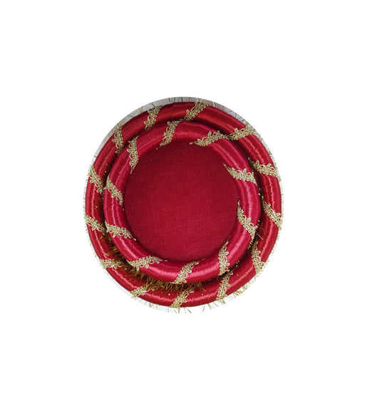 Shadi Mehndi Plate Thaal Mehroon Set 2 Pieces
